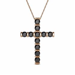 Amen Black Diamond Cross Pendant Black Diamond Womens Cross Pendant Necklace ctw K Rose GoldIncluded Inches K Rose Gold Chain