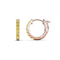 Nico ctw Yellow Diamond Small Huggie Earrings ctw Yellow Diamond Small Huggie Earrings prong setting in K Rose Gold