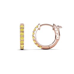 Nico ctw Yellow Sapphire Small Huggie Earrings ctw Yellow Sapphire Small Huggie Earrings prong setting in K Rose Gold