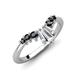 4 - Ahwa 0.40 ctw Tapered Baguette Lab Grown Diamonds Accented Round Black Diamond Curved Wedding Band 