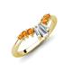 4 - Ahwa 0.35 ctw Tapered Baguette Lab Grown Diamonds Accented Round Citrine Curved Wedding Band 