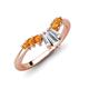 4 - Ahwa 0.35 ctw Tapered Baguette Lab Grown Diamonds Accented Round Citrine Curved Wedding Band 