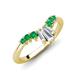 4 - Ahwa 0.35 ctw Tapered Baguette Lab Grown Diamonds Accented Round Emerald Curved Wedding Band 