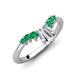 4 - Ahwa 0.35 ctw Tapered Baguette Lab Grown Diamonds Accented Round Emerald Curved Wedding Band 