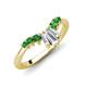 4 - Ahwa 0.40 ctw Tapered Baguette Lab Grown Diamonds Accented Round Green Garnet Curved Wedding Band 