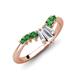 4 - Ahwa 0.40 ctw Tapered Baguette Lab Grown Diamonds Accented Round Green Garnet Curved Wedding Band 