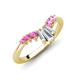 4 - Ahwa 0.40 ctw Tapered Baguette Lab Grown Diamonds Accented Round Pink Sapphire Curved Wedding Band 