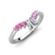 4 - Ahwa 0.40 ctw Tapered Baguette Lab Grown Diamonds Accented Round Pink Sapphire Curved Wedding Band 