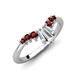 4 - Ahwa 0.40 ctw Tapered Baguette Lab Grown Diamonds Accented Round Red Garnet Curved Wedding Band 