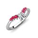 4 - Ahwa 0.40 ctw Tapered Baguette Lab Grown Diamonds Accented Round Ruby Curved Wedding Band 