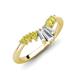 4 - Ahwa 0.43 ctw Tapered Baguette Lab Grown Diamonds Accented Round Yellow Diamond Curved Wedding Band 