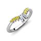 4 - Ahwa 0.43 ctw Tapered Baguette Lab Grown Diamonds Accented Round Yellow Diamond Curved Wedding Band 