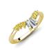 4 - Ahwa 0.40 ctw Tapered Baguette Lab Grown Diamonds Accented Round Yellow Sapphire Curved Wedding Band 