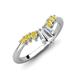 4 - Ahwa 0.40 ctw Tapered Baguette Lab Grown Diamonds Accented Round Yellow Sapphire Curved Wedding Band 