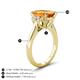 4 - Chaya 2.40 ctw Emerald shape Citrine (9x7 mm) Accented Cadillac shape Lab Grown Diamonds Three Stone Women Engagement Ring 