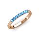 4 - Fiala 2.40 mm Blue Topaz 7 Stone Wedding Band 