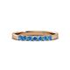 3 - Fiala 2.40 mm Blue Topaz 7 Stone Wedding Band 