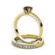 3 - Ronia 1.66 ctw Classic Smoky Quartz (6.50 mm) Accented Lab Grown Diamonds Bridal Set Ring  