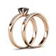 4 - Ronia 1.66 ctw Classic Black Diamond (6.00 mm) Accented Lab Grown Diamonds Bridal Set Ring  