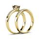 4 - Ronia 1.66 ctw Classic Smoky Quartz (6.50 mm) Accented Lab Grown Diamonds Bridal Set Ring  