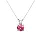 1 - Jassiel 8.00 mm Round Pink Tourmaline Double Bail Solitaire Pendant Necklace 