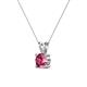 2 - Jassiel 8.00 mm Round Pink Tourmaline Double Bail Solitaire Pendant Necklace 