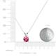 3 - Jassiel 8.00 mm Round Pink Tourmaline Double Bail Solitaire Pendant Necklace 