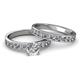 2 - Salana 3.20 ctw Classic IGI Certified Lab Grown Diamond (6.50 mm) Accented Natural Diamonds Bridal Set Ring  