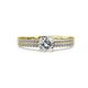 2 - Aurum 1.70 ctw IGI Certified Lab Grown Diamond (6.50 mm) Accented Natural Diamonds Double Row Bridal Set Ring  