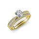 1 - Sian 1.41 ctw IGI Certified Lab Grown Diamond (6.50 mm) Accented Natural Diamonds Bridal Set Ring  