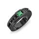 4 - Jayden 1.45 ctw Princess shape Created Alexandrite accented Black Diamonds Men Wedding Band (5.20 mm) 