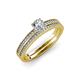 1 - Evika 1.43 ctw IGI Certified Lab Grown Diamond (6.50 mm) Accented Natural Diamonds Bridal Set Ring  