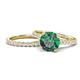 1 - Kalina 2.17 ctw Created Alexandrite (7.00 mm) Accented Lab Grown Diamonds Bridal Set Ring  