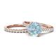 1 - Kalina 1.97 ctw Aquamarine (7.00 mm) Accented Lab Grown Diamonds Bridal Set Ring  