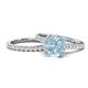 1 - Kalina 1.97 ctw Aquamarine (7.00 mm) Accented Lab Grown Diamonds Bridal Set Ring  