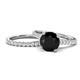 1 - Kalina 2.82 ctw Black Diamond (7.00 mm) Accented Lab Grown Diamonds Bridal Set Ring  