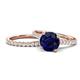 1 - Kalina 2.47 ctw Blue Sapphire (7.00 mm) Accented Lab Grown Diamonds Bridal Set Ring  