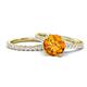 1 - Kalina 1.97 ctw Citrine (7.00 mm) Accented Lab Grown Diamonds Bridal Set Ring  