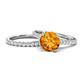 1 - Kalina 1.97 ctw Citrine (7.00 mm) Accented Lab Grown Diamonds Bridal Set Ring  