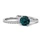 1 - Kalina 2.07 ctw London Blue Topaz (7.00 mm) Accented Lab Grown Diamonds Bridal Set Ring  