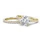 1 - Kalina 2.02 ctw Moissanite (7.00 mm) Accented Lab Grown Diamonds Bridal Set Ring  