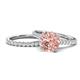 1 - Kalina 2.02 ctw Morganite (7.00 mm) Accented Lab Grown Diamonds Bridal Set Ring  