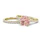 1 - Kalina 2.02 ctw Morganite (7.00 mm) Accented Lab Grown Diamonds Bridal Set Ring  