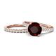 1 - Kalina 2.17 ctw Red Garnet (7.00 mm) Accented Lab Grown Diamonds Bridal Set Ring  