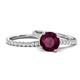 1 - Kalina 2.17 ctw Rhodolite Garnet (7.00 mm) Accented Lab Grown Diamonds Bridal Set Ring  