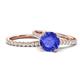 1 - Kalina 2.00 ctw Tanzanite (7.00 mm) Accented Lab Grown Diamonds Bridal Set Ring  