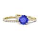 1 - Kalina 2.00 ctw Tanzanite (7.00 mm) Accented Lab Grown Diamonds Bridal Set Ring  