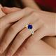 2 - Kalina 2.47 ctw Blue Sapphire (7.00 mm) Accented Lab Grown Diamonds Bridal Set Ring  