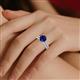 2 - Kalina 2.47 ctw Blue Sapphire (7.00 mm) Accented Lab Grown Diamonds Bridal Set Ring  