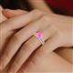 2 - Kalina 2.67 ctw Created Pink Sapphire (7.00 mm) Accented Lab Grown Diamonds Bridal Set Ring  